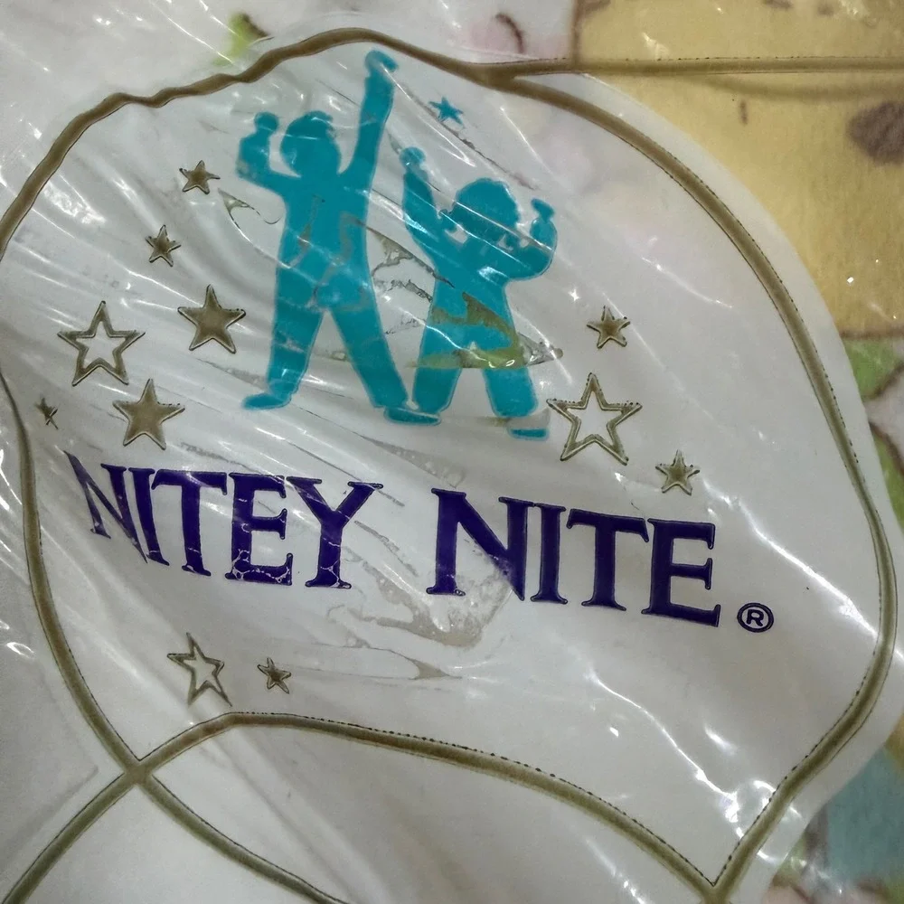 Vintage Nitey Nite Heavyweight Crib Blanket 100% Cotton 36x50 NEW Satin trim